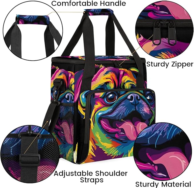 Puppy Dogs Coffee Maker Travel Bag Cute Animals Insulated Grocery Bag Travel Picnic Leakproof Cooler Bags With Shoulder Strap