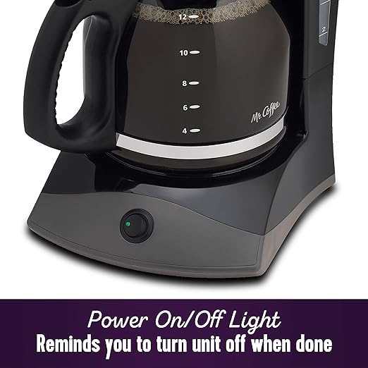 Mr. Coffee Black Coffee Maker 12 Cups with Auto Pause and Glass Carafe Perfect for Home and Office Use (Pack of 2)