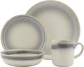 Tabletops Gallery Industrial Farmhouse Dinnerware- Stoneware Dishes Service for 4 Dinner Salad Appetizer Dessert Plate Bowls 16 Piece Hudson Dinnerware Set with Reactive Glaze