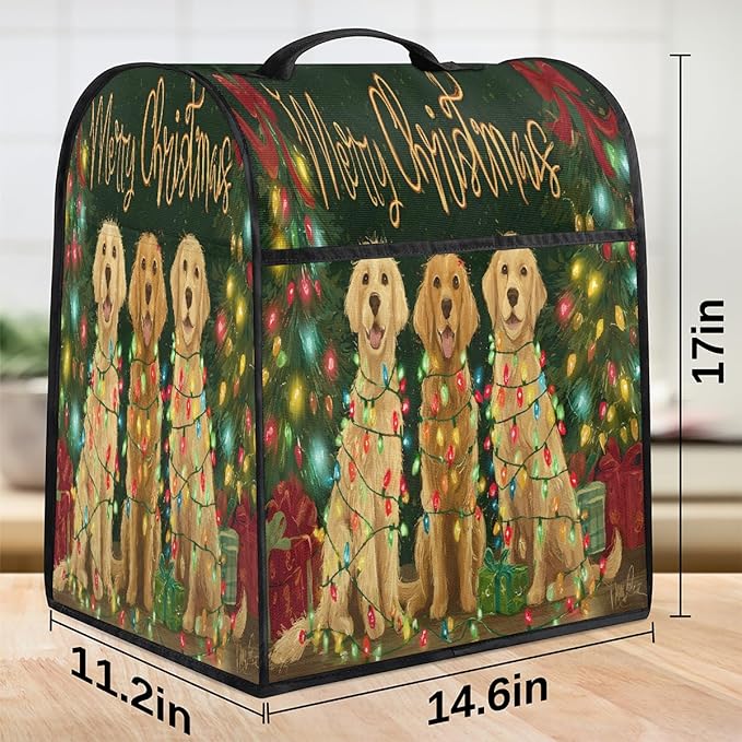 cfpolar Kitchen Aid Mixer Cover Compatible with 6-8 Quarts Christmas Xmas Dogs Stand Mixer Cover Kitchen Aid Mixers Accessories Appliance Organizer Bag Dust Covers with Zipper Pocket