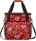 Red Coffee Maker Travel Bag Heart Insulated Grocery Bag Travel Picnic Leakproof Cooler Bags With Shoulder Strap