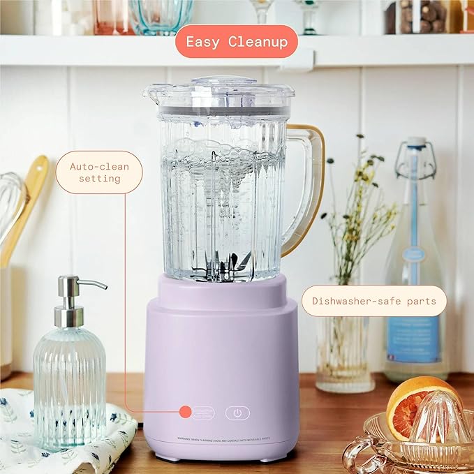 High Power Countertop Blender System with Multiple Speeds Ice Crushing Smoothie and Chopping Functions 50 oz Jar and 20 oz Single Serve Cup (Lavender)