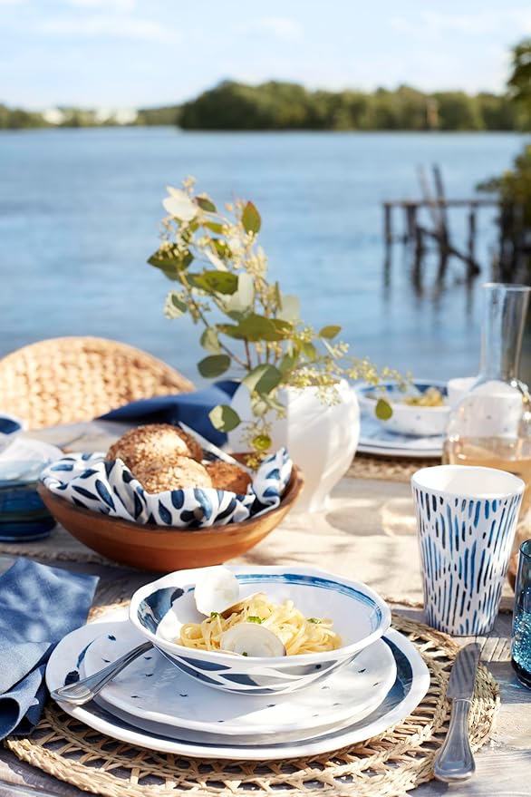 Lenox 895324 Blue Bay Melamine 20-Piece Dinnerware Set Lightweight Melamine Material