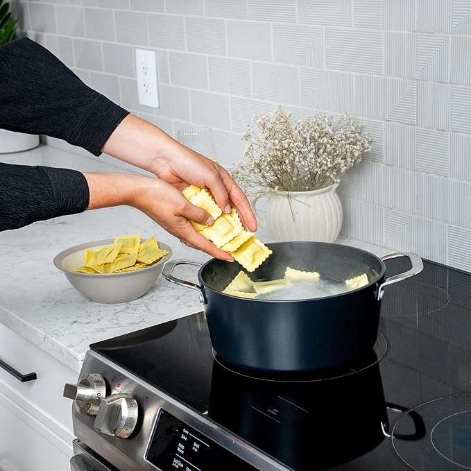 Alva Maestro 9-Piece Ceramic Nonstick Cookware Set – Free of PFAS PTFE &amp PFOA Non-Toxic Pots &amp Pans + Lids – Induction &amp Oven Safe (400°F) Easy Clean Ceramic Coated Aluminum Kitchen Co