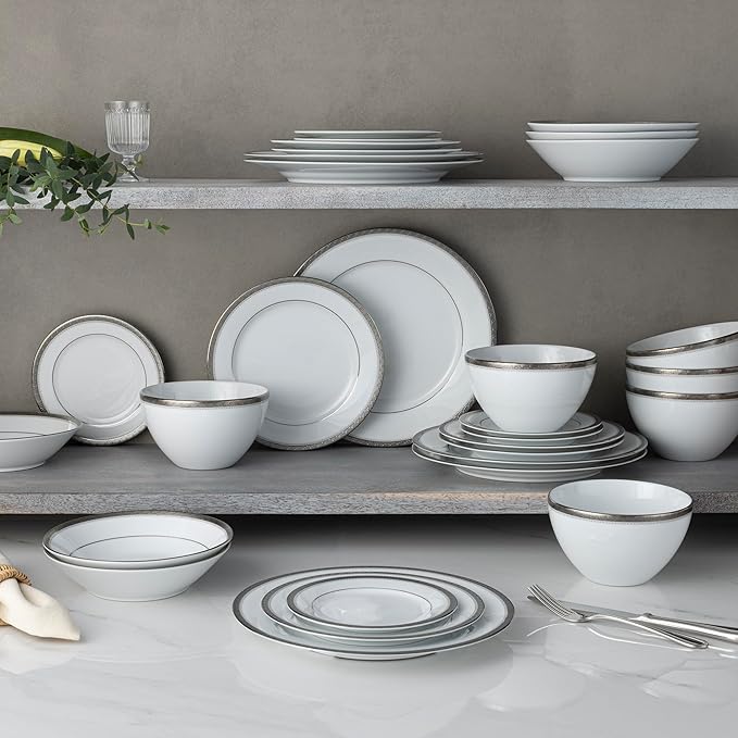 Noritake Charlotta Platinum 30-Piece Dinnerware Set Service for 6
