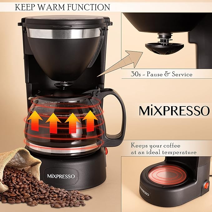 Mixpresso Drip Coffee Maker Coffee (6 Cups) Black