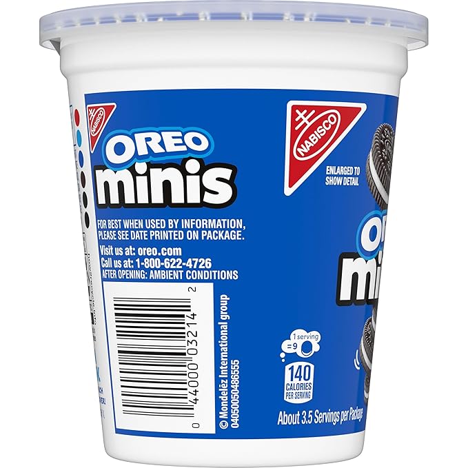 OREO Minis Chocolate Sandwich Cookies 12 - 3.5 oz Snack Cups
