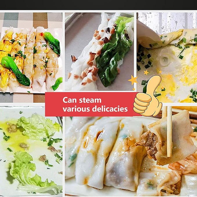 AIZYR Household Rice Roll Machine 304 Stainless Steel Steamed Vermicelli Roll Steamer Cooking Rice Noodle Roll Dumpling Hongkong Or Cantonese Foods