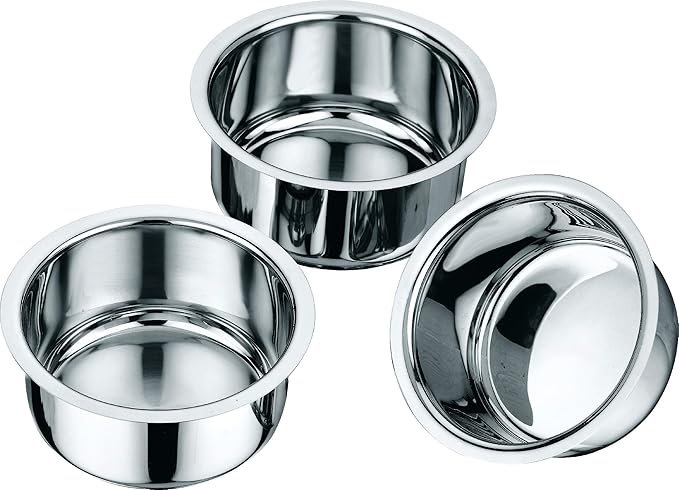 Vinod 3pc Tope Set 1Ltr 1.4Ltr &amp 1.8Ltr (Induction Friendly)