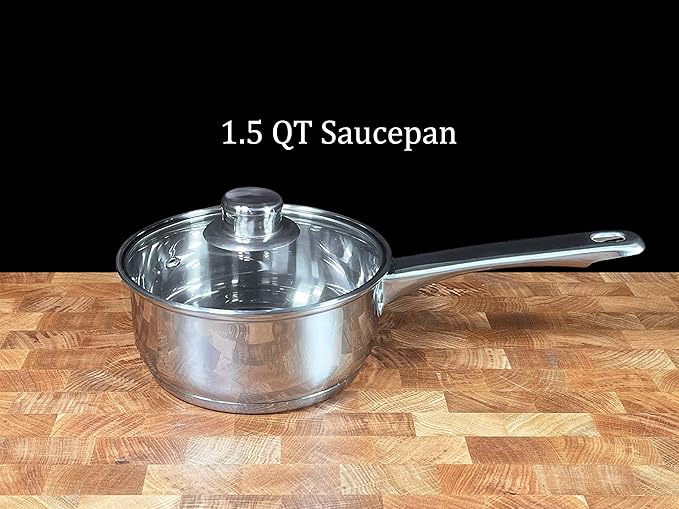Concord Cookware 7-Piece Stainless Steel Cookware Set includes Pots and Pans