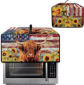 Doojoayie Highland Cow Toaster Cover 8 Slice Bread Making Machine Dust Protector Dust-proof Appliance Covers for Toaster/Small Appliance/Air Fryer American Flag Print