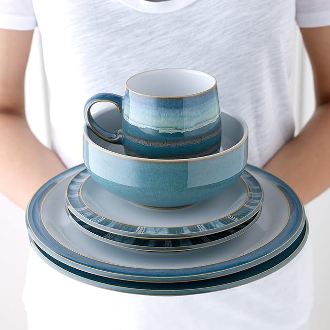 Denby Azure Coast Stoneware Dinner Set 16-Piece - Turquoise