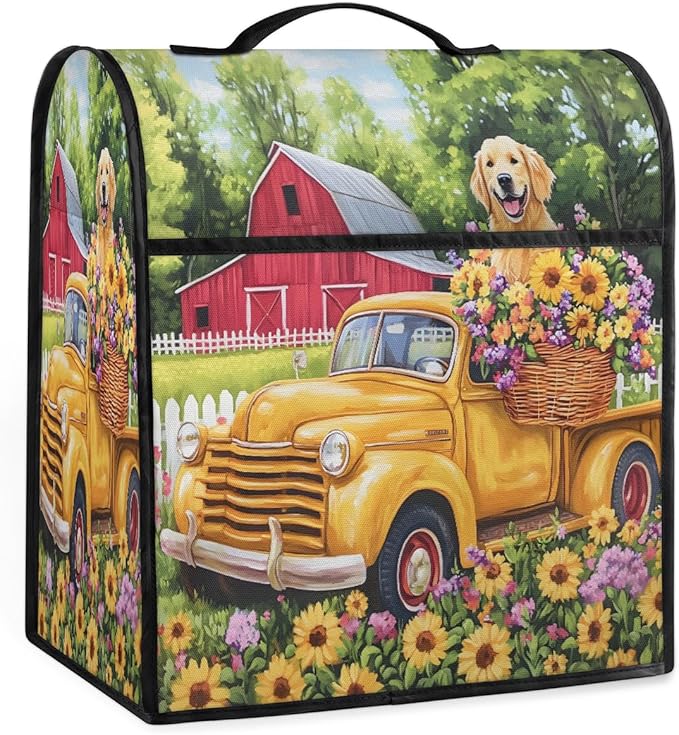 cfpolar Kitchen Aid Mixer Cover Compatible with 6-8 Quarts Animal Dog Flower Farm Stand Mixer Cover Kitchen Aid Mixers Accessories Appliance Organizer Bag Dust Covers with Zipper Pocket