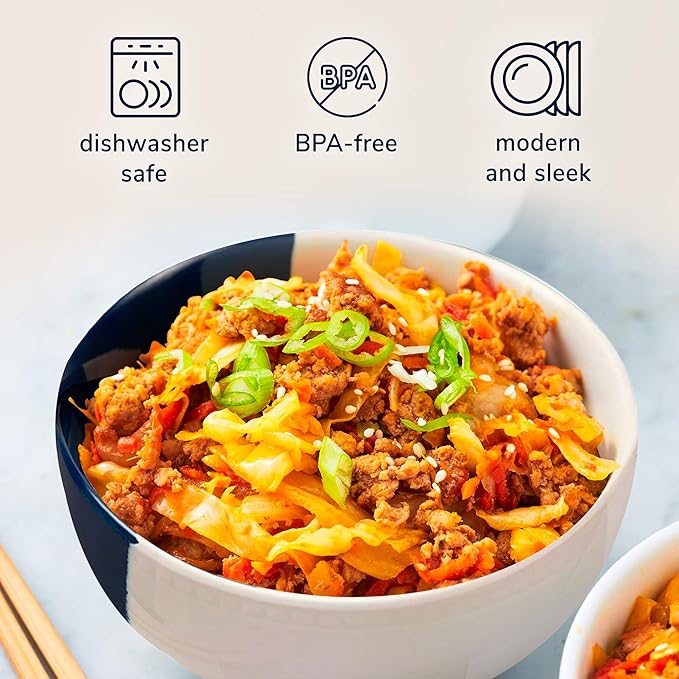 Melamine Serving bowls | Extra Durable Melamine Pasta Salad Bowl | Shatter-Proof and Chip-Resistant | Dishwasher Safe BPA Free | Lightweight Dinnerware Set of 4 | Perfect for Parties Picnics BBQ