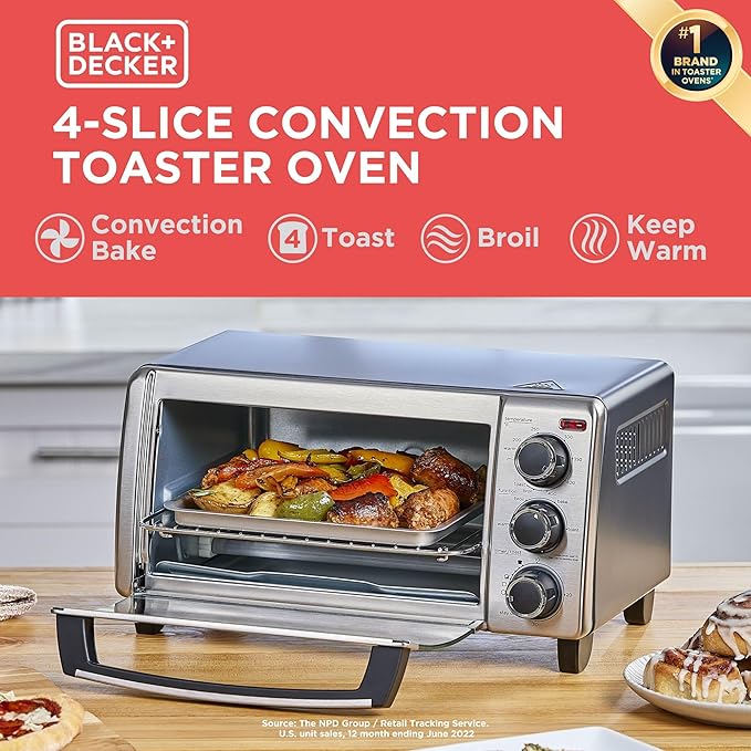 BLACK+DECKER TO1313SBD Toaster Oven 15.47 Inch Silver