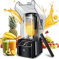 WantJoin Professional Commercial Blender With Shield Quiet Sound Enclosure 2200W Industries Strong and Quiet Professional-Grade Power Self-Cleaning Black