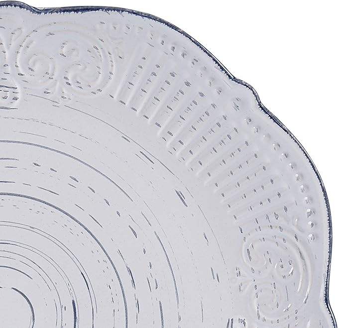 Pfaltzgraff Isabella 16-Piece Stoneware Dinnerware Set Service for 4 - Handpainted Unique Glazed Finish - Includes Dinner Plates Salad Plates Bowls Mugs - Dishwasher &amp Microwave Safe (Gray)
