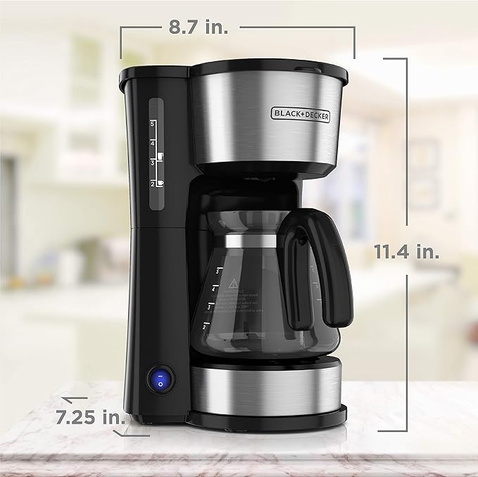 BLACK+DECKER CM0755S 4-in-1 5-Cup Coffee Station Coffeemaker Stainless Steel
