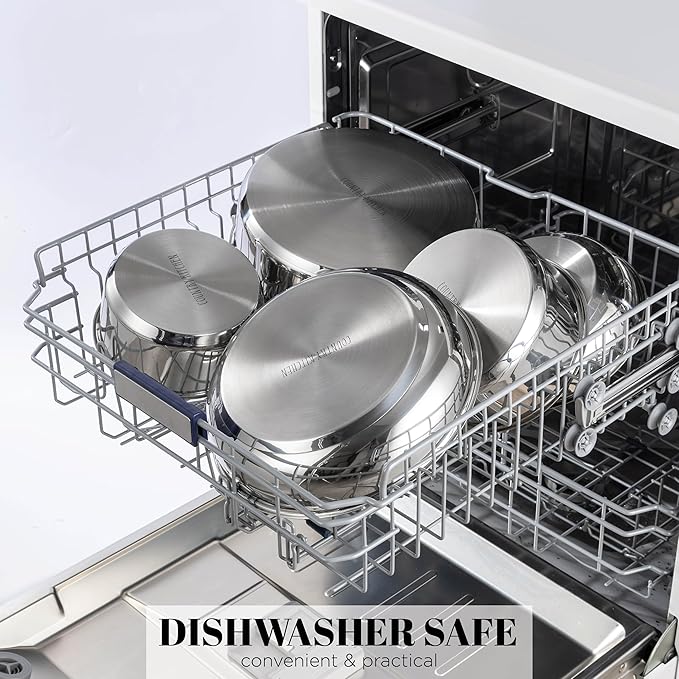 Country Kitchen Cookware Set with Removable Handle Oven &amp RV Safe Pots and Pans Set Stainless Steel Original