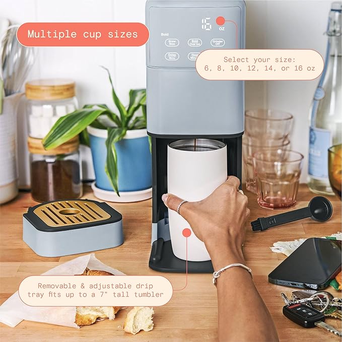 Perfect Grind™ Programmable Single Serve Coffee Maker White Icing by Drew Barrymore (Blue)