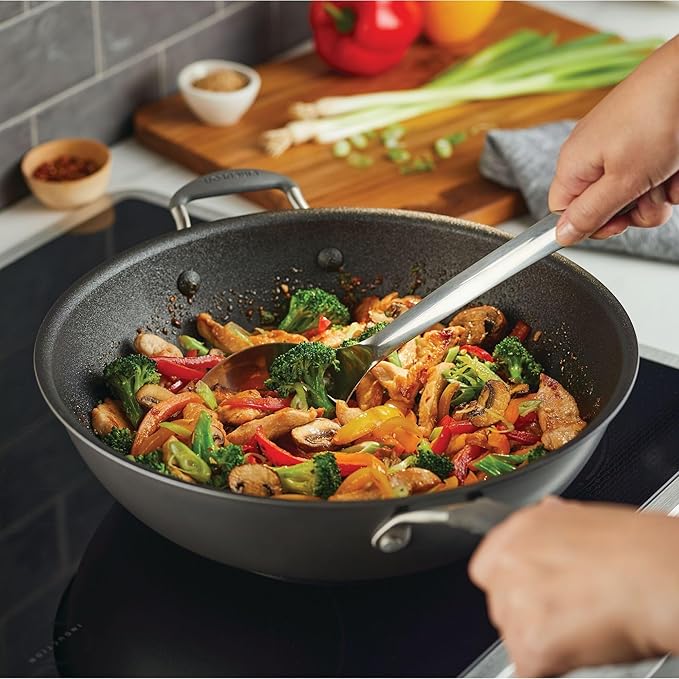 Circulon A1 Series with ScratchDefense Technology Nonstick Induction Stir Fry Pan 13.25 Inch Graphite