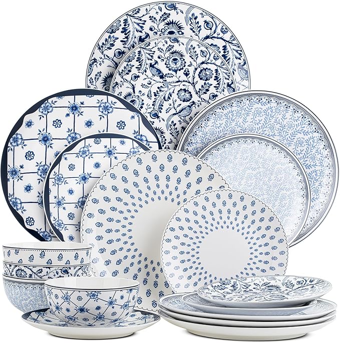 BTaT- Dinnerware Sets for 4 12 pcs Ceramic Dinnerware Sets