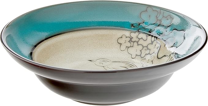Gourmet Basics by Mikasa Song Bird Dinnerware Set 16 Piece Green Gray