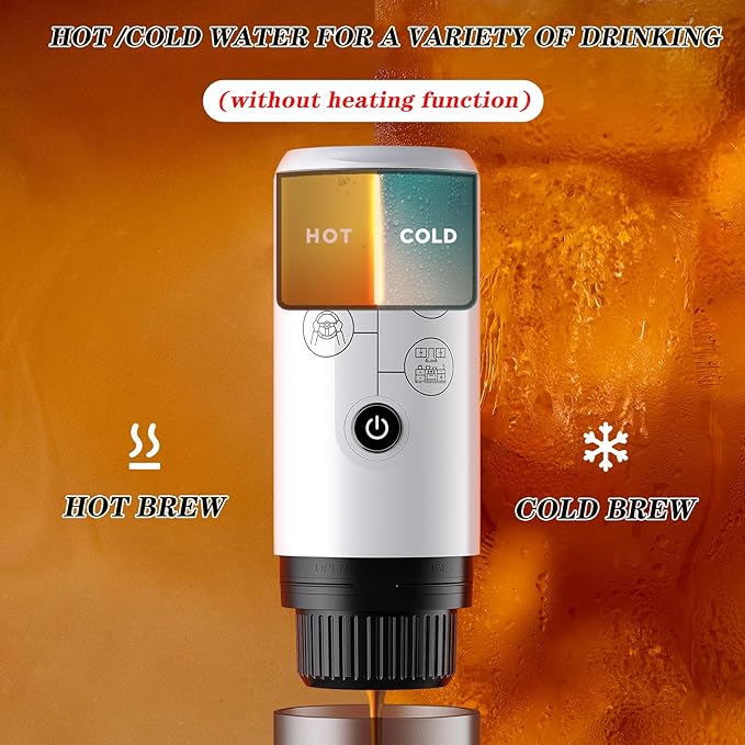 Portable Espresso Machine 17 Bar Mini Coffee Maker Travel Coffee Maker for Camping Compatible with Nes Series Capsules and Ground Coffee Electric Espresso Maker (B-Black)
