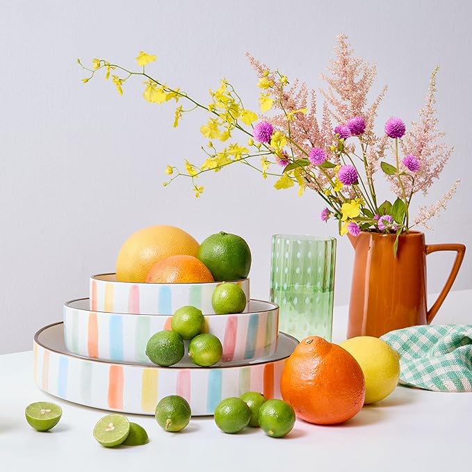 Spring Summer 9 Piece Dinnerware Serving Bowl Set Service for 3