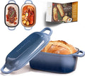 4.6-Quart Oval Dutch Oven for Bread Baking 2 in 1 Enameled Cast Iron Bread Pan with Lid Sourdough Bread Dutch Oven for a Crispy Crust Seasalt