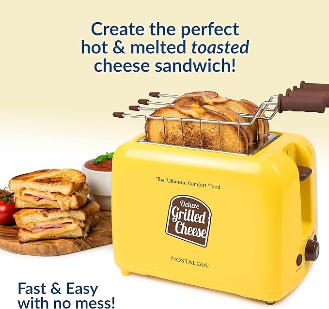 Nostalgia 2 Slot Hot Dog Toaster Bundle with Grilled Cheese Toaster