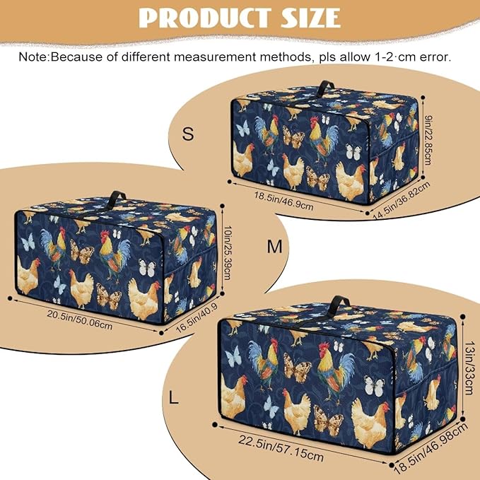 Doojoayie Rooster &amp Cock Toaster Cover 8 Slice Bread Machine Cover Small Kitchen Appliance Protector Modern Kitchen Decoration Gift for People Who Loves to Cook