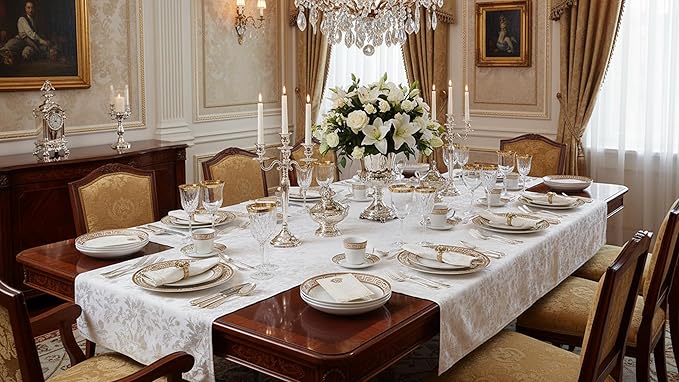 Lorren Home Trends 57 Piece Bone China Dinnerware Set Gold Greek Key Design Service for 8