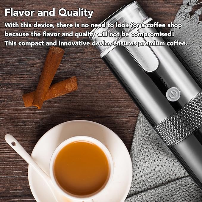 aqxreight Portable Capsule Coffee Maker with Rechargeable Battery and Heat 160ml Tank Pressure 15par Lightweight for Travel Office Home RV Park Trip Convenience