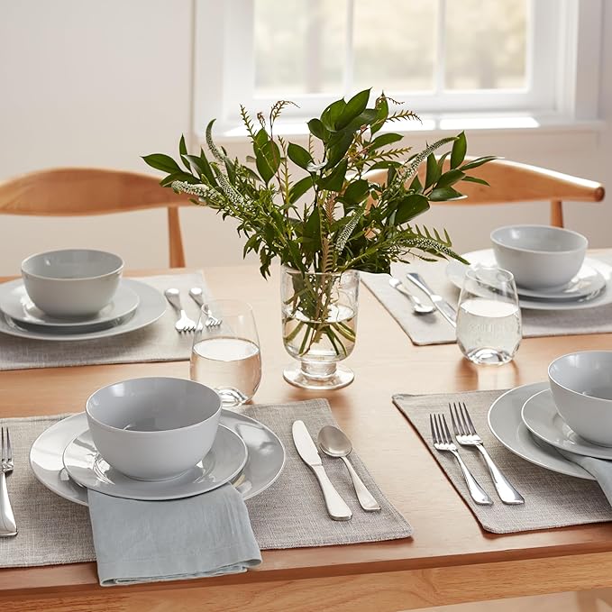 White Serving Dishes Kitchen Dinnerware Set Microwave and Dishwasher Safe Plates Bowls