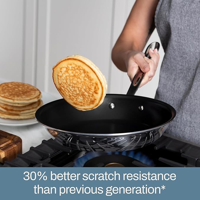 All-Clad D3 3 Ply Stainless Steel Nonstick Bonded Cookware Set 10 Piece Oven Broiler Safe 600F Kitchen Cooking Set w/Frying Pan Sauce Pan Saute Pan Stockpot Professional Pots &amp Pans Set Silv