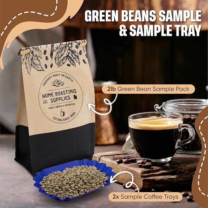 Fresh Roast SR800 Coffee Roaster Bundle – Home Coffee Roasting Machine with Glass Extension Tube Bean Cooler &amp Green Coffee Samples