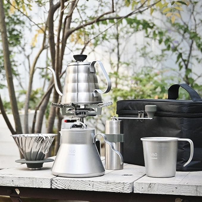 Hario Outdoor V60 Buono Metal Drip Kettle 700ml Silver