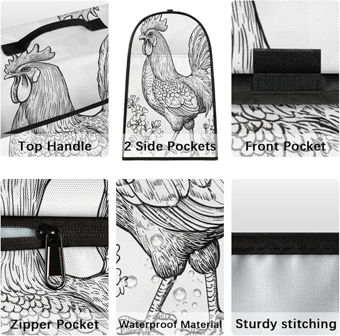 cfpolar Kitchen Aid Mixer Cover Compatible with 6-8 Quarts Animal Chicken Flower Retro Stand Mixer Cover Kitchen Aid Mixers Accessories Appliance Organizer Bag Dust Covers with Zipper Pocket
