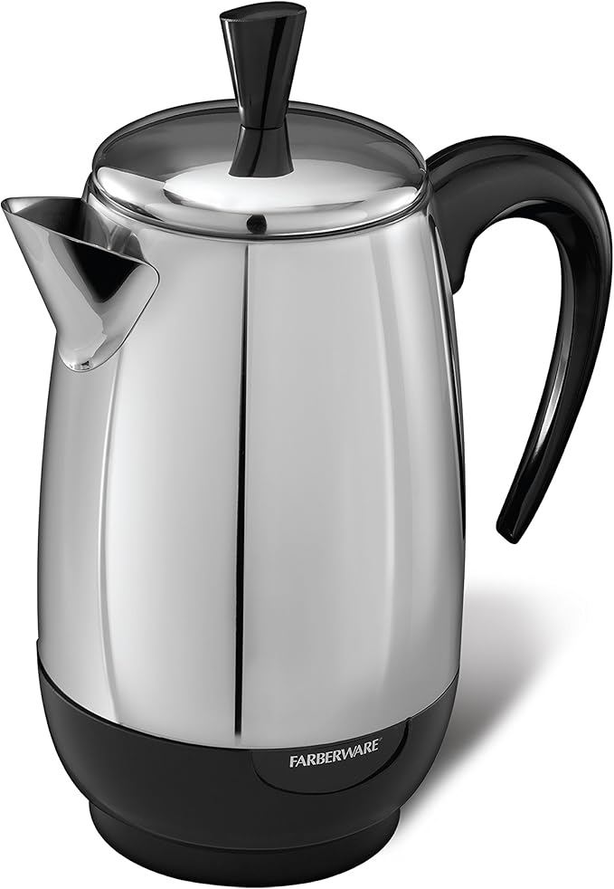 Farberware Electric Coffee PercolatorStainless Steel BasketAutomatic Keep WarmNo-Drip Spout8 Cup(Pack of 6)