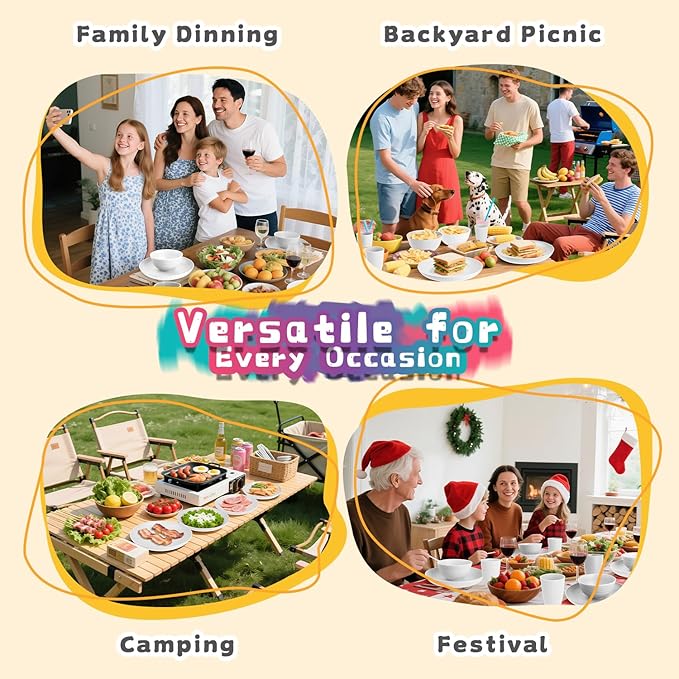Wheat Straw Plates and Bowls Sets of 16Unbreakable Dinnerware Sets for 4 Microwave &amp Dishwasher Safe Kids Dish Set for Kitchen Outdoor Camping Party RV- White