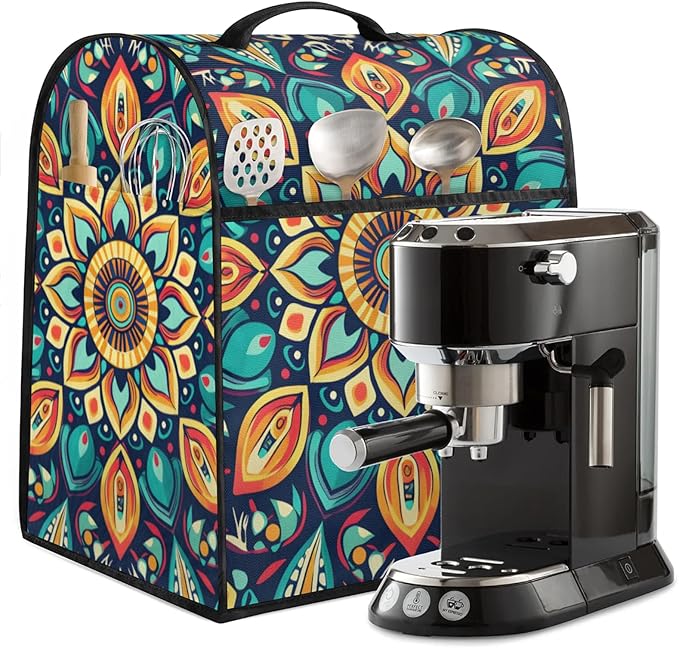cfpolar Kitchen Aid Mixer Cover Compatible with 6-8 Quarts Mandala Colorful Flower Boho Stand Mixer Cover Kitchen Aid Mixers Accessories Appliance Organizer Bag Dust Covers with Zipper Pocket