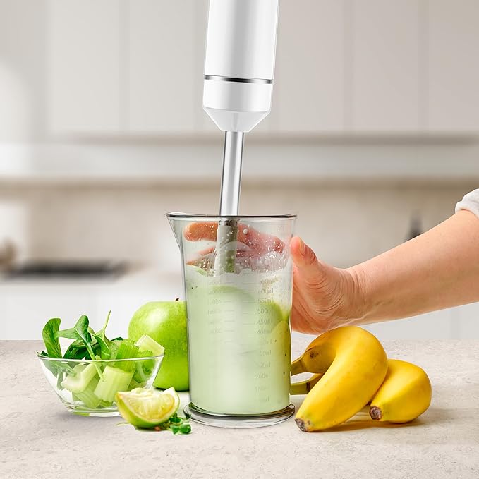 Ufesa Stellar TouchSpeed 1500W Hand Blender Digital Display Variable Touch Speed 4 High Efficiency Blades Ergonomic and Anti-splash Design Measuring Cup Included BPA Free