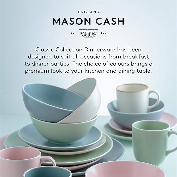 Mason Cash 2001.897 Collection Fine Stoneware Grey Dinner Set Ceramic 29 x 29 x 22 cm