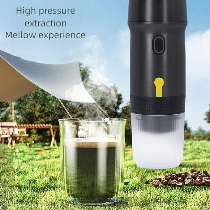 Asixxsix Portable Espresso Machine 3 In 1 20 Bar Self Heating Electric Travel Expresso Maker 12V Mini Automatic Car Coffee Maker Compatible with NES DG Capsule Coffee Powder for Camping