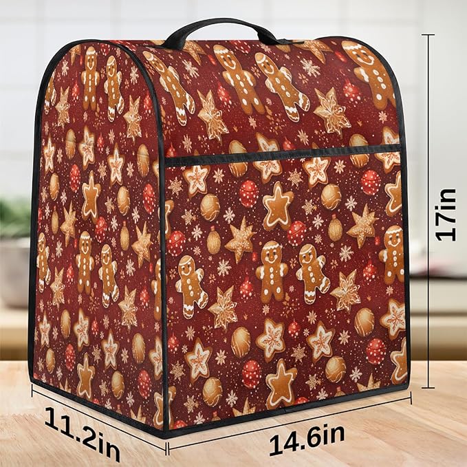 cfpolar Kitchen Aid Mixer Cover Compatible with 6-8 Quarts Christmas Ball Gingerbread Man Stand Mixer Cover Kitchen Aid Mixers Accessories Appliance Organizer Bag Dust Covers with Zipper Pocket