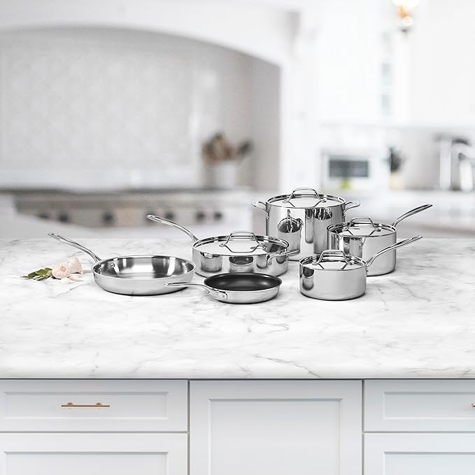 Cuisinart Custom-Clad 5-Ply Stainless Steel 10 Piece Cookware Set CCC5-10