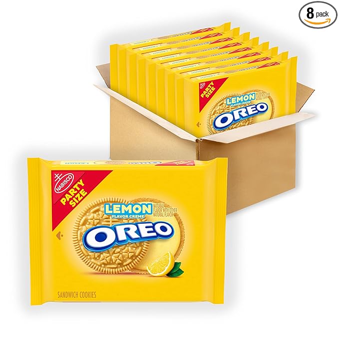 OREO Lemon Creme Sandwich Cookies Party Size 8-26.7 oz Packs