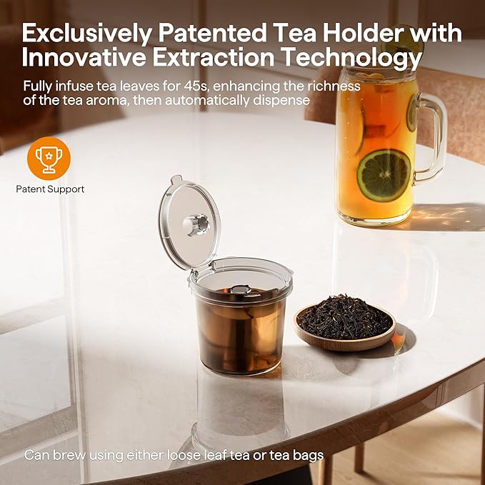 Single Serve Coffee Maker for K Cup Ground and Tea Hot and Iced Coffee Machines with Bold Setting 6 to 16 Oz Brew Sizes Compact for Small Spaces Gray (2.0 Version)