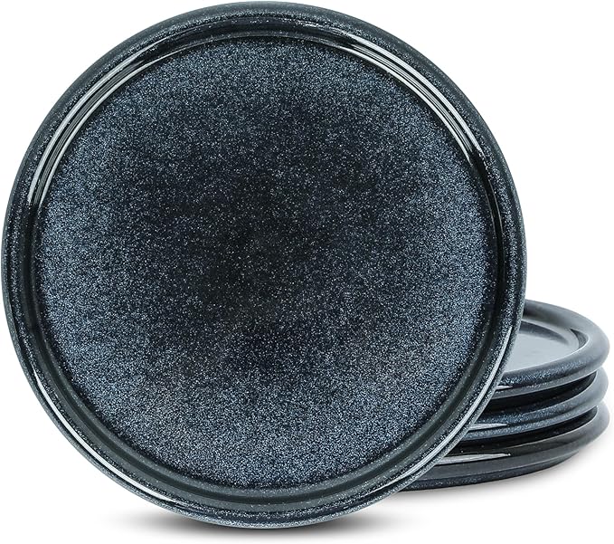 Stone Lain Eden 4-Piece Salad Plate Set Stoneware Dark Blue